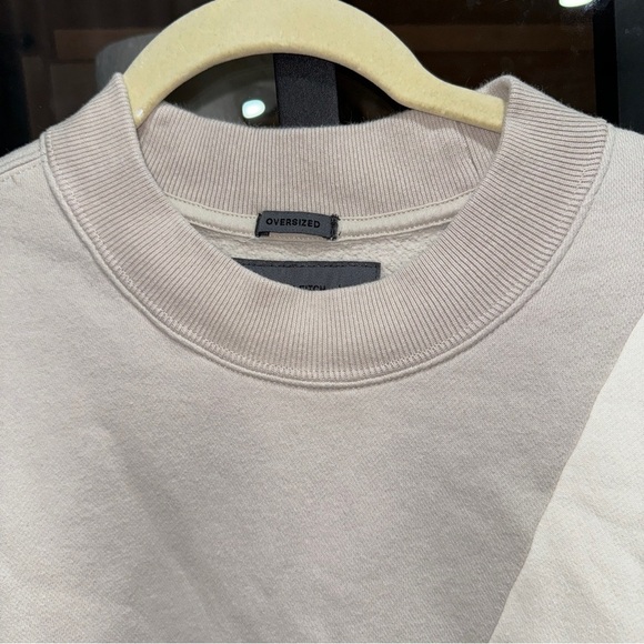 Abercrombie soft a&f crewneck oversized sweatshirt pullover beige two tone block - Picture 5 of 8